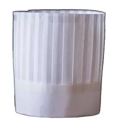 Toque en TNT GOURMET 60 gr/m² 100% végétal blanche 20cm (M)